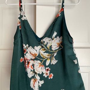 Dark green satin-like tank